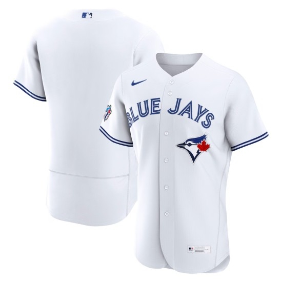 Men's Toronto Blue Jays Blank White 50 Seasons Stitched Baseball Jersey