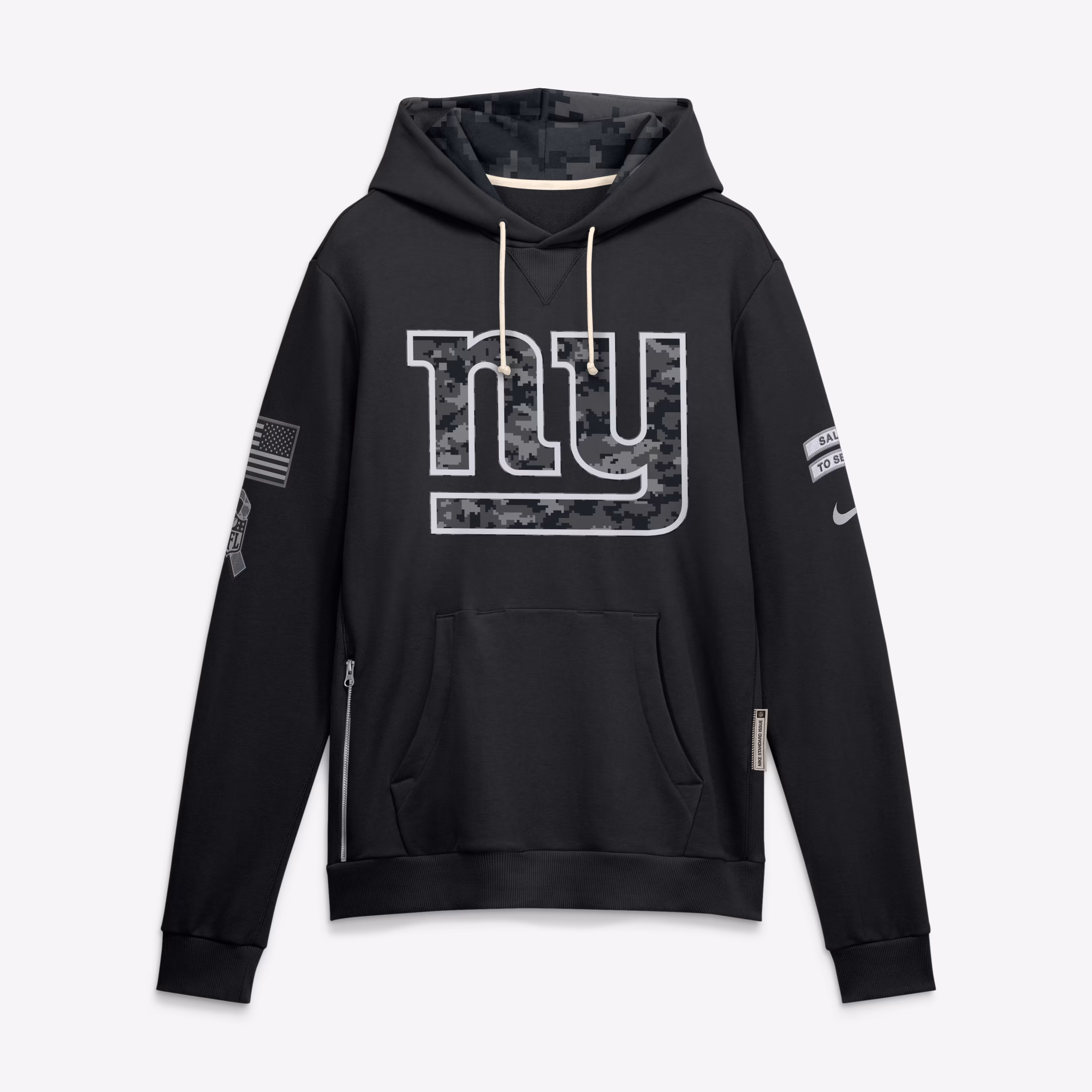 Men's New York Giants  Nike Black 2026 Salute to Service Sideline Dri-FIT Pullover Hoodie - Ujersey