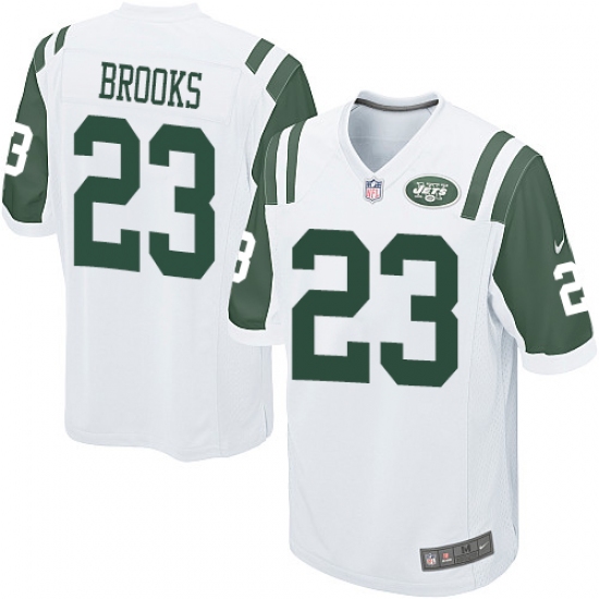 Men's Nike New York Jets #23 Terrence Brooks Game White NFL Jersey - Ujersey