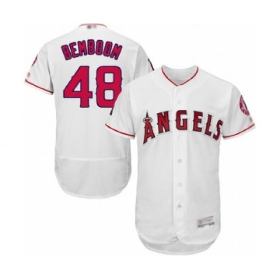 Men's Los Angeles Angels of Anaheim #48 Anthony Bemboom White Home Flex Base Authentic Collection Baseball Player Jersey