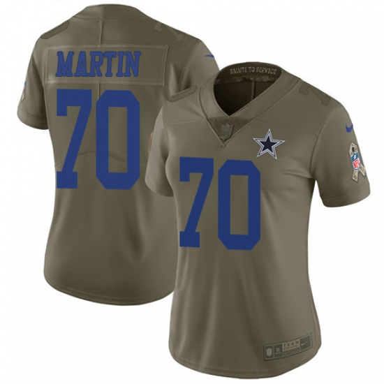 Women's Nike Dallas Cowboys #70 Zack Martin Limited Olive 2017 Salute to Service NFL Jersey - Ujersey