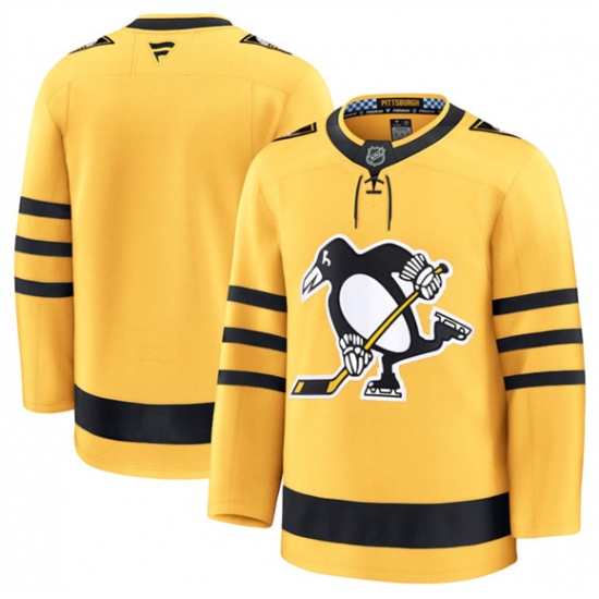 Men's Pittsburgh Penguins Blank Gold 2025 Alternate Stitched Hockey Jersey - Ujersey