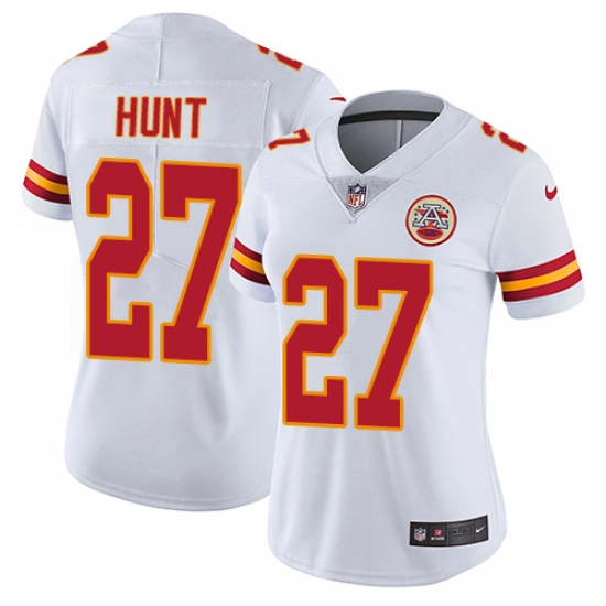 Women's Nike Kansas City Chiefs #27 Kareem Hunt Elite White NFL Jersey - Ujersey