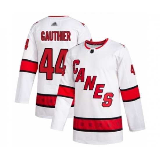 Men's Carolina Hurricanes #44 Julien Gauthier Authentic White Away Hockey Jersey - Ujersey