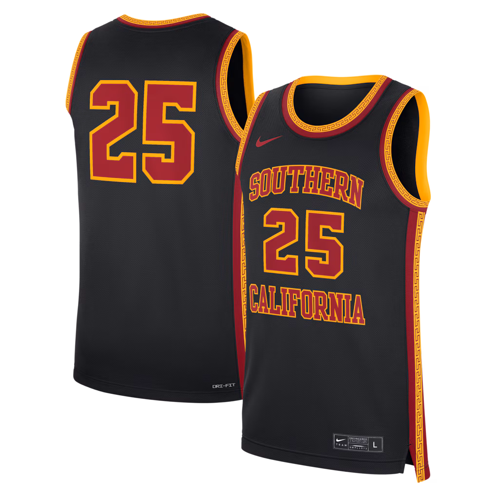 Men's Nike #25 Black USC Trojans Alternate Replica Basketball Jersey