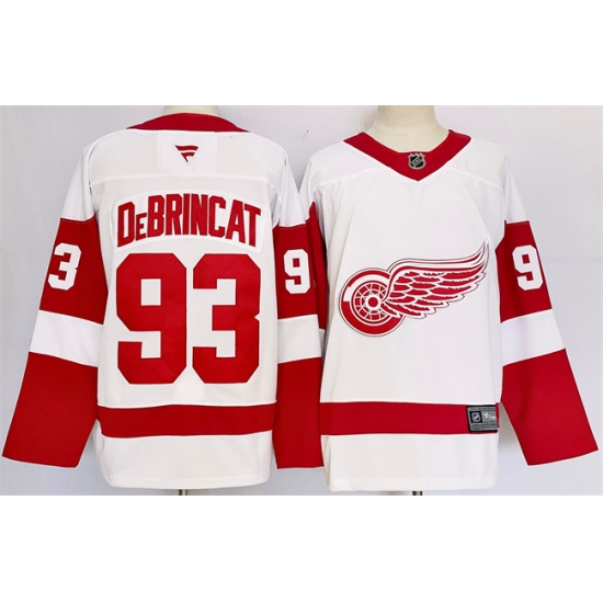 Men's Detroit Red Wings #93 Alex DeBrincat White 2024-25 Stitched Jersey - Ujersey