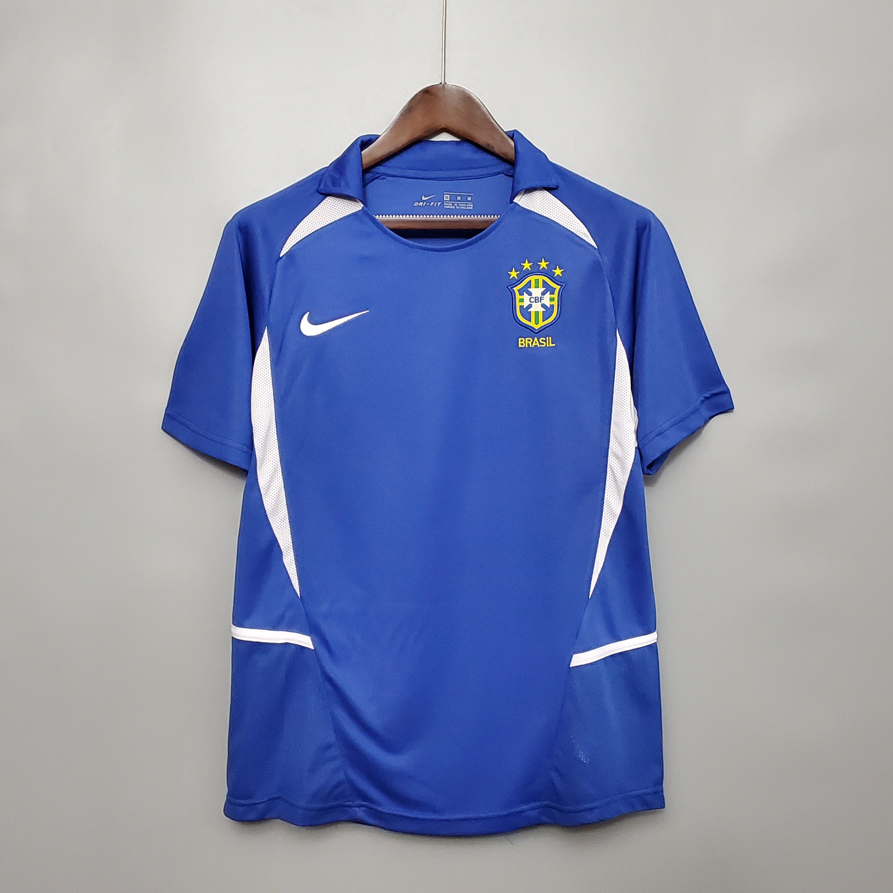 Brazil Retro Jersey Custom Away Soccer Jersey World Cup 2002 - ujerseystore