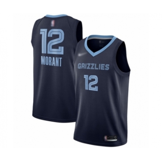 Women's Memphis Grizzlies #12 Ja Morant Swingman Navy Blue Finished Basketball Jersey - Icon Edition - Ujersey