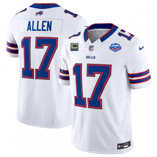 Men's Buffalo Bills #17 Josh Allen White 2025 F.U.S.E. With Farewell And 4-Star C Vapor Untouchable Limited Football Stitched Jersey - Ujersey
