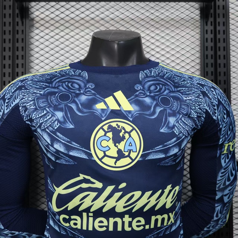 Club America Soccer Jersey Away Long Sleeve Shirt 2025/26 - U-jersey