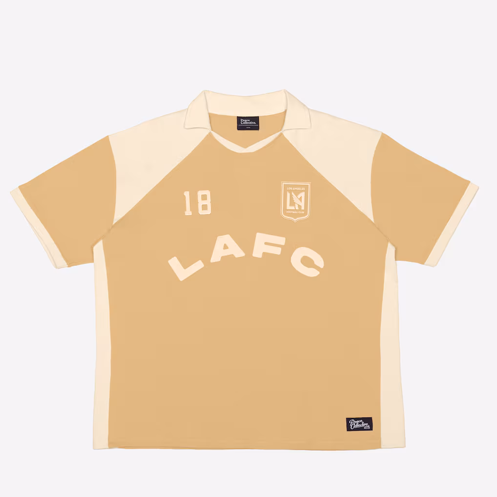 Unisex LAFC Peace Collective Gold Color Block Fashion Jersey