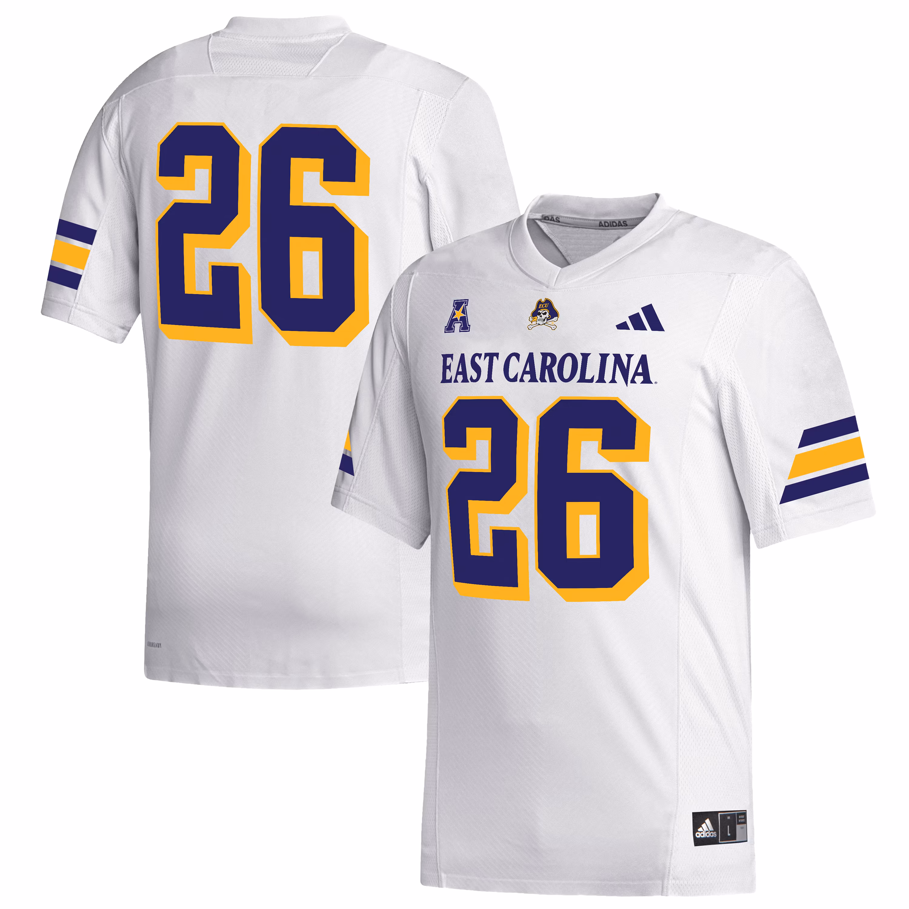 Men's adidas #26 White ECU Pirates Replica Football Jersey - Ujersey