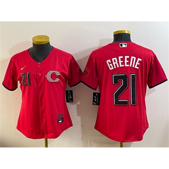 Women's Cincinnati Reds #21 Hunter Greene Red 2026 City Connect Stadium Stitched Baseball Jersey(Run Small) - Ujersey