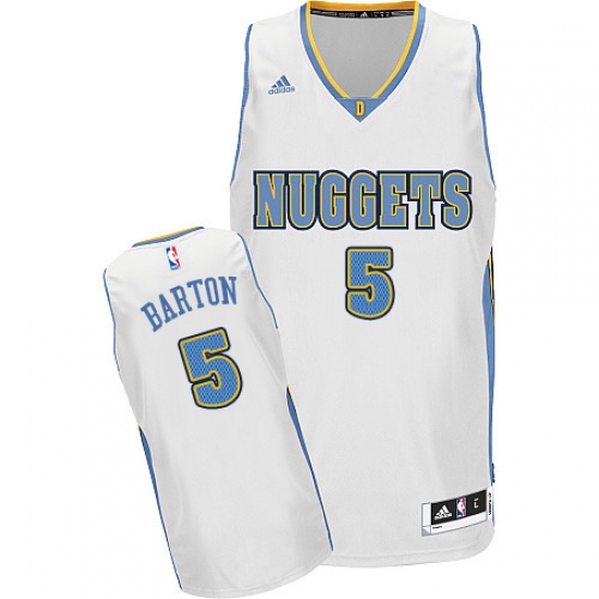Men's Adidas Denver Nuggets #5 Will Barton Swingman White Home NBA Jersey - Ujersey