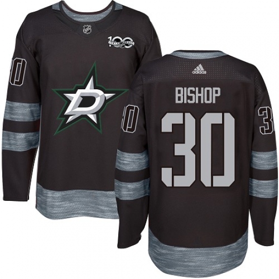 Men's Adidas Dallas Stars #30 Ben Bishop Premier Black 1917-2017 100th Anniversary NHL Jersey - Ujersey