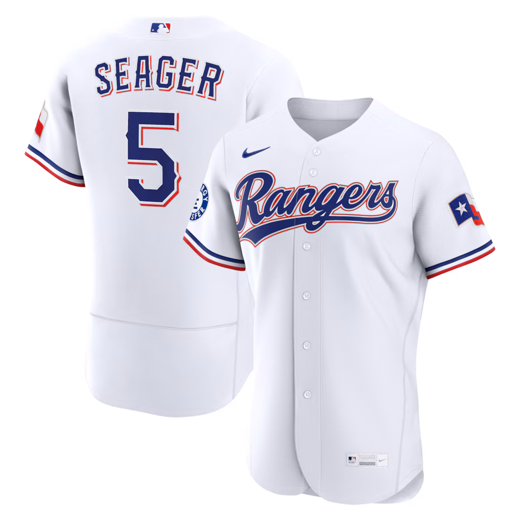 Men's Texas Rangers Corey Seager Nike White Home Authentic Sponsor Patch Jersey - Ujersey