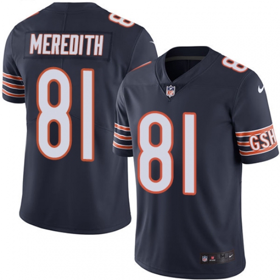 Youth Nike Chicago Bears #81 Cameron Meredith Navy Blue Team Color Vapor Untouchable Limited Player NFL Jersey - Ujersey