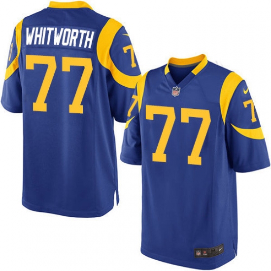 Men's Nike Los Angeles Rams #77 Andrew Whitworth Game Royal Blue Alternate NFL Jersey - Ujersey