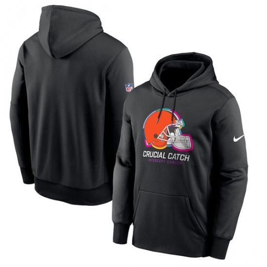 Men's Cleveland Browns Black 2024 Crucial Catch Club Pullover Hoodie - Ujersey