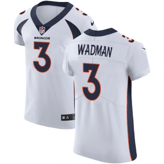 Men's Nike Denver Broncos #3 Colby Wadman White Vapor Untouchable Elite Player NFL Jersey - Ujersey