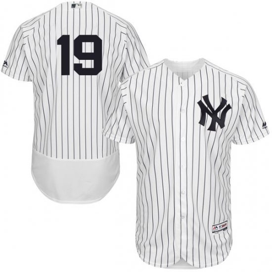 Men's Majestic New York Yankees #19 Masahiro Tanaka White Home Flex Base Authentic Collection MLB Jersey - Ujersey