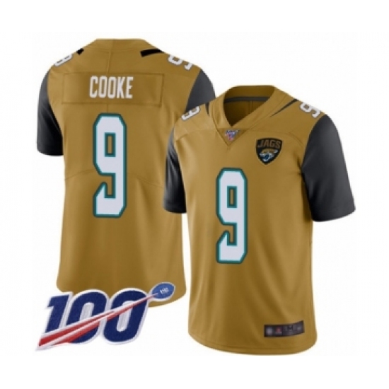 Men's Jacksonville Jaguars #9 Logan Cooke Limited Gold Rush Vapor Untouchable 100th Season Football Jersey - Ujersey