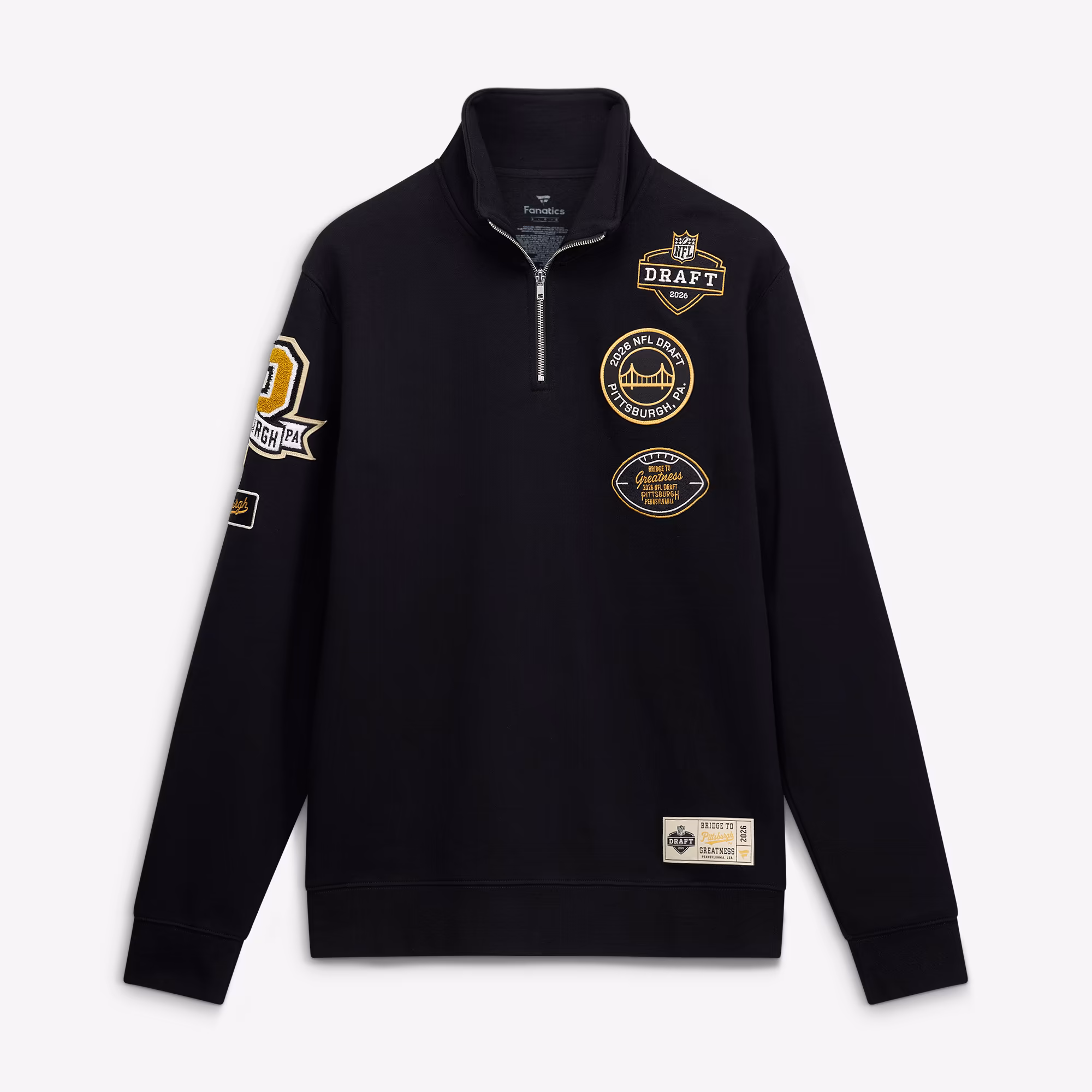 Men's Shield Merchandise  Fanatics Black 2026 NFL Draft Quarter-Zip Pullover - Ujersey