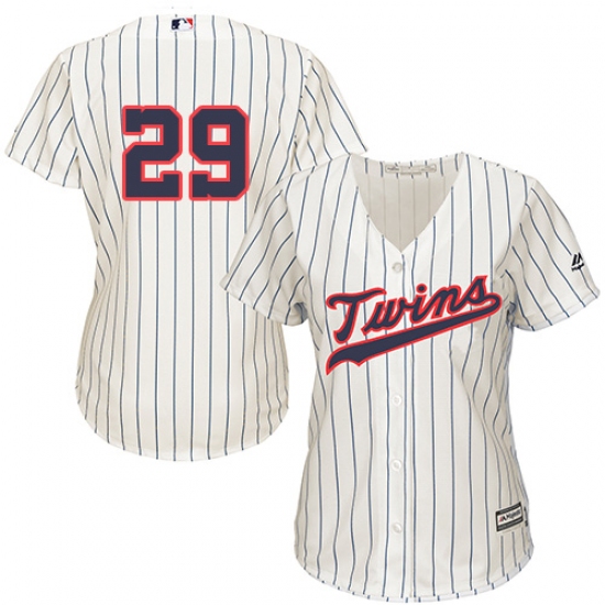 Women's Majestic Minnesota Twins #29 Rod Carew Authentic Cream Alternate Cool Base MLB Jersey - Ujersey