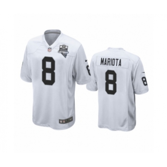 Men's Oakland Raiders #8 Marcus Mariota White 2020 Inaugural Season Game Jersey