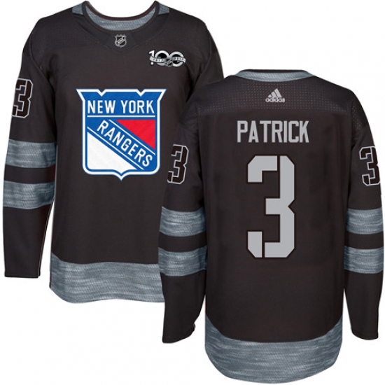 Men's Adidas New York Rangers #3 James Patrick Premier Black 1917-2017 100th Anniversary NHL Jersey - Ujersey