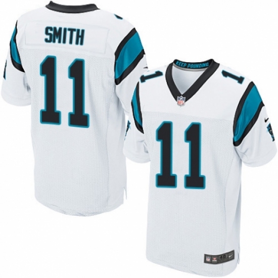 Men's Nike Carolina Panthers #11 Torrey Smith Elite White NFL Jersey