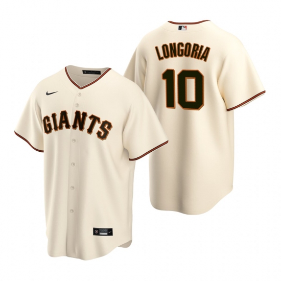 Men's Nike San Francisco Giants #10 Evan Longoria Cream Home Stitched Baseball Jersey - Ujersey