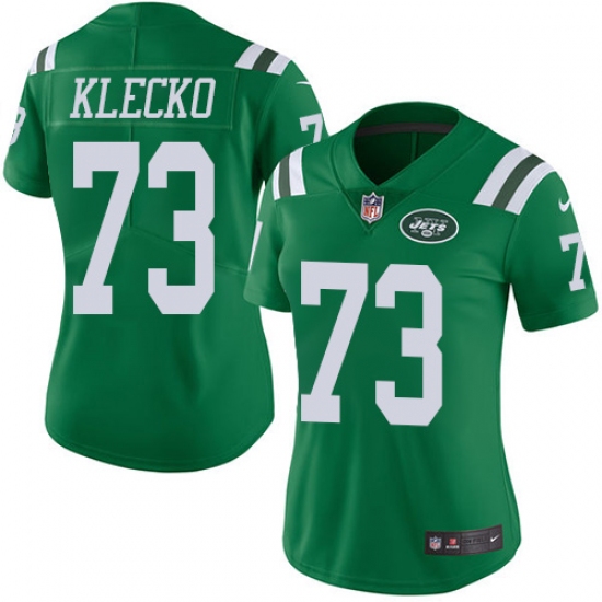 Women's Nike New York Jets #73 Joe Klecko Limited Green Rush Vapor Untouchable NFL Jersey - Ujersey