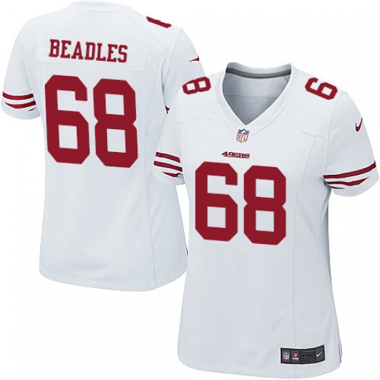 Women's Nike San Francisco 49ers #68 Zane Beadles Game White NFL Jersey - Ujersey