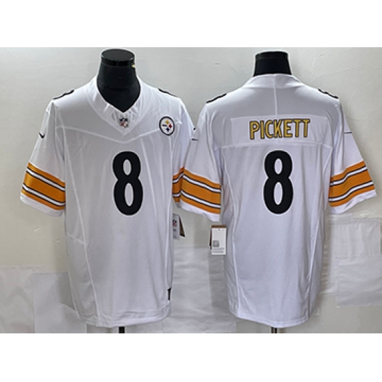Men's Nike Pittsburgh Steelers #8 Kenny Pickett White 2023 F.U.S.E. Vapor Untouchable Stitched Jersey - Ujersey