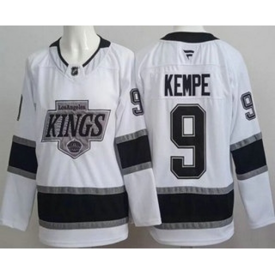 Men's Los Angeles Kings #9 Adrian Kempe White Authentic Jersey - Ujersey