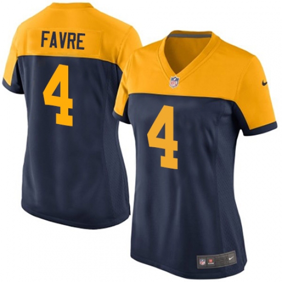 Women's Nike Green Bay Packers #4 Brett Favre Game Navy Blue Alternate NFL Jersey - Ujersey