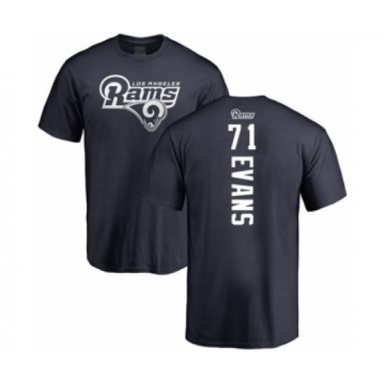 Football Los Angeles Rams #71 Bobby Evans Navy Blue Backer T-Shirt - Ujersey