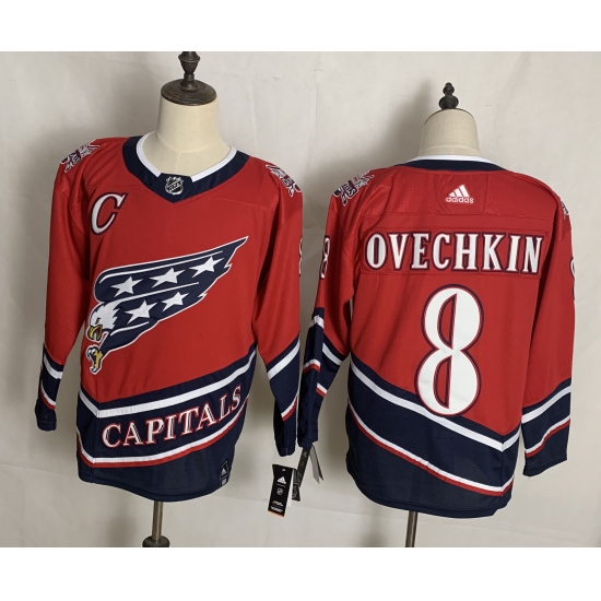 Men's Washington Capitals #8 Alex Ovechkin Red Authentic Classic Stitched Jersey - Ujersey