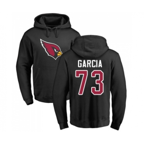 Football Arizona Cardinals #73 Max Garcia Black Name & Number Logo Pullover Hoodie - Ujersey