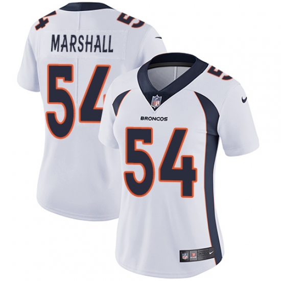 Women's Nike Denver Broncos #54 Brandon Marshall White Vapor Untouchable Limited Player NFL Jersey - Ujersey
