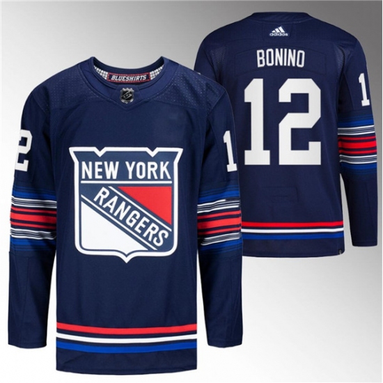 Men's New York Rangers #12 Nick Bonino Navy Stitched Jersey - Ujersey
