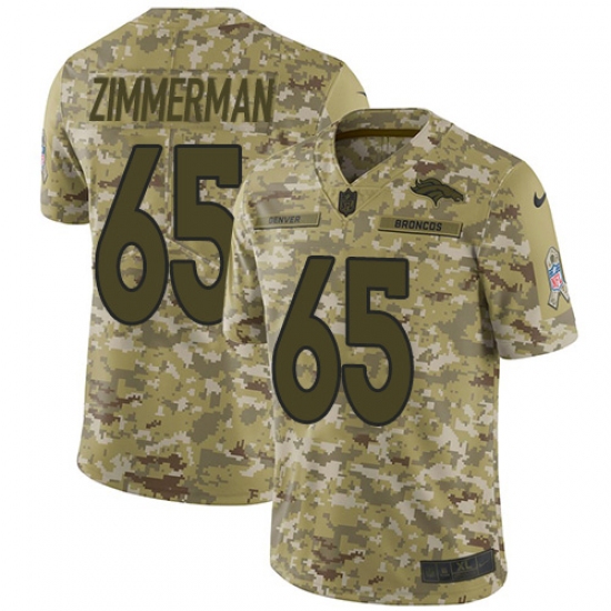 Youth Nike Denver Broncos #65 Gary Zimmerman Limited Camo 2018 Salute to Service NFL Jersey - Ujersey