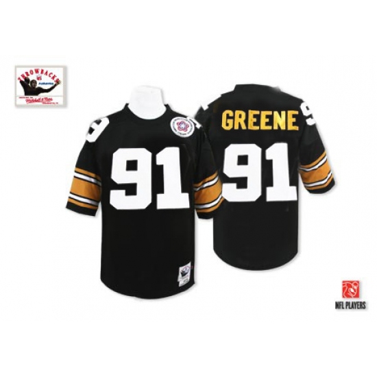 Mitchell And Ness Pittsburgh Steelers #91 Kevin Greene Black Team Color Authentic NFL Jersey - Ujersey
