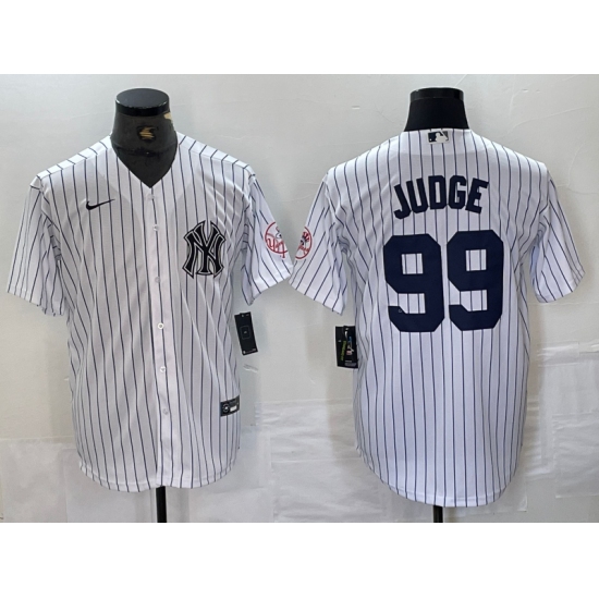 Men's New York Yankees #99 Aaron Judge Name White With 2024 Cool Base Stitched Jersey - Ujersey