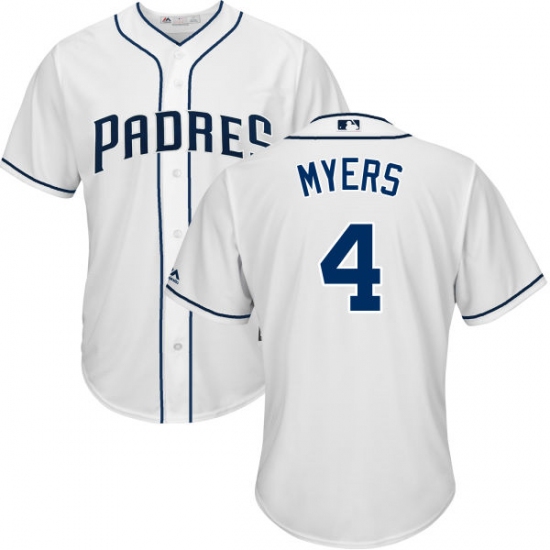 Youth Majestic San Diego Padres #4 Wil Myers Replica White Home Cool Base MLB Jersey - Ujersey