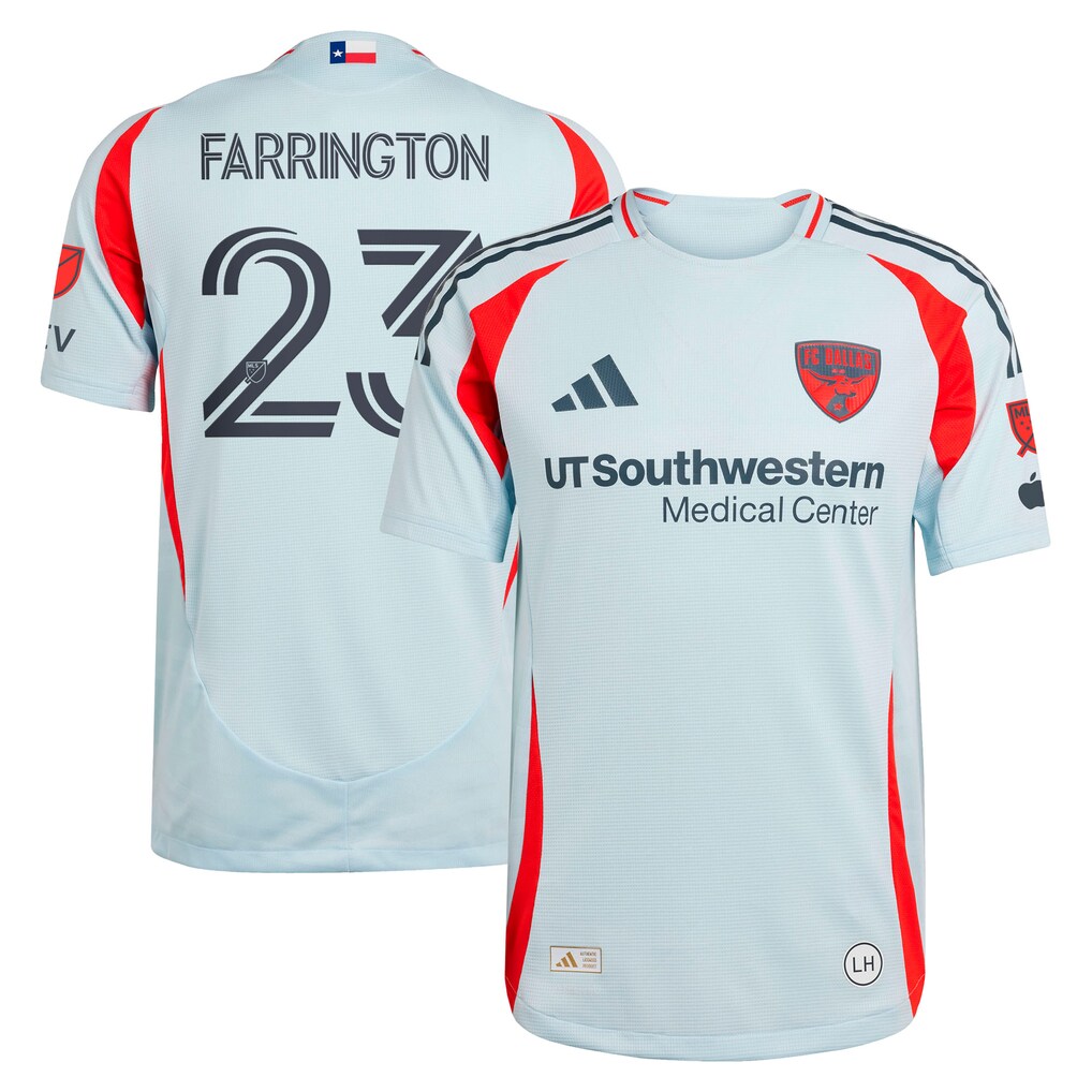 Men's FC Dallas Logan Farrington adidas Light Blue 2025 The Inferno Kit Authentic Player Jersey - Ujersey