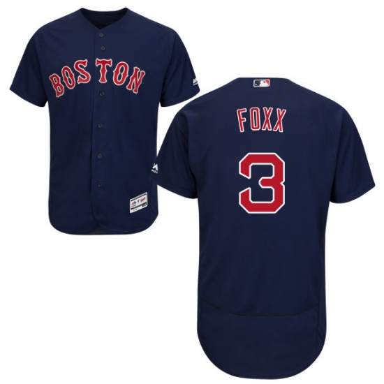 Men's Majestic Boston Red Sox #3 Jimmie Foxx Navy Blue Alternate Flex Base Authentic Collection MLB Jersey - Ujersey