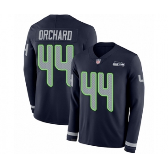 Men's Seattle Seahawks #44 Nate Orchard Limited Navy Blue Therma Long Sleeve Football Jersey - Ujersey