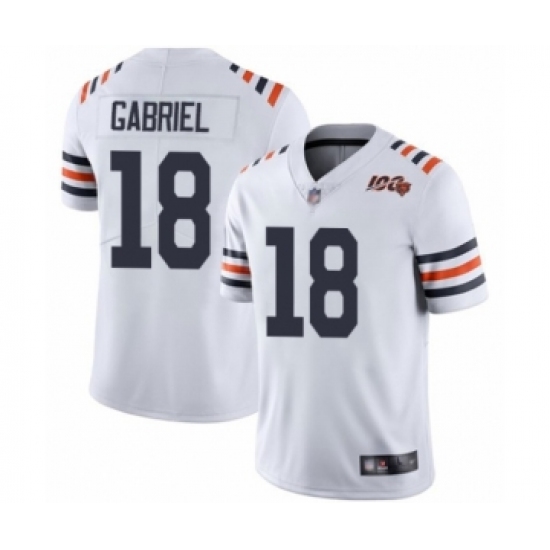 Men's Chicago Bears #18 Taylor Gabriel White 100th Season Limited Football Jersey - Ujersey